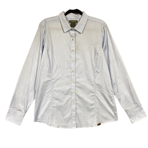 Ariat Tops - NEW Ariat Tomales Long Sleeve Shirt Womens Size XL Powder Blue Button Up